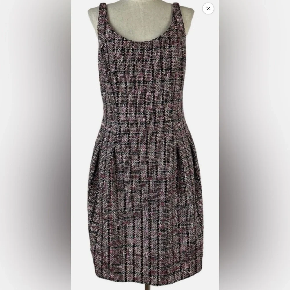 Carmen Marc Valvo Elegant Multicolor Tweed Dress - NWOT Size 14